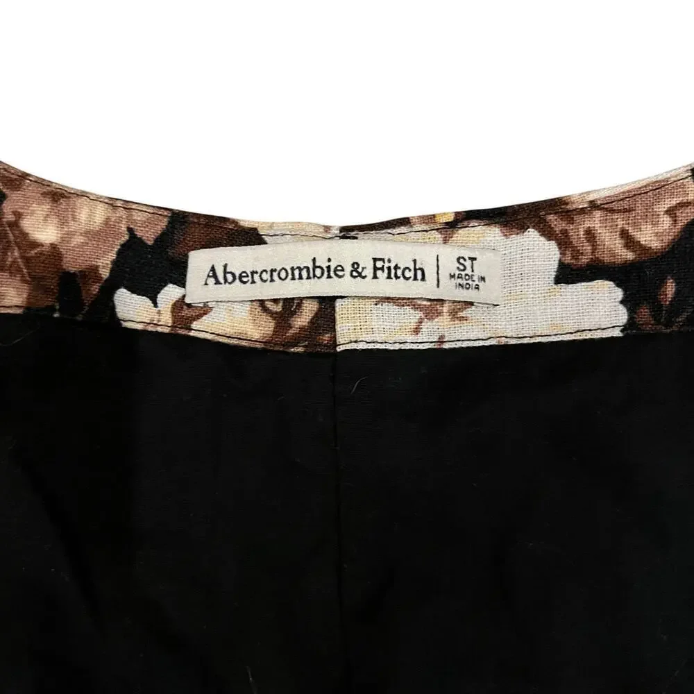 Abercrombie & Fitch Floral Wide Strap Square Neck Linen Mini Dress Size Small T - Picture 3 of 7